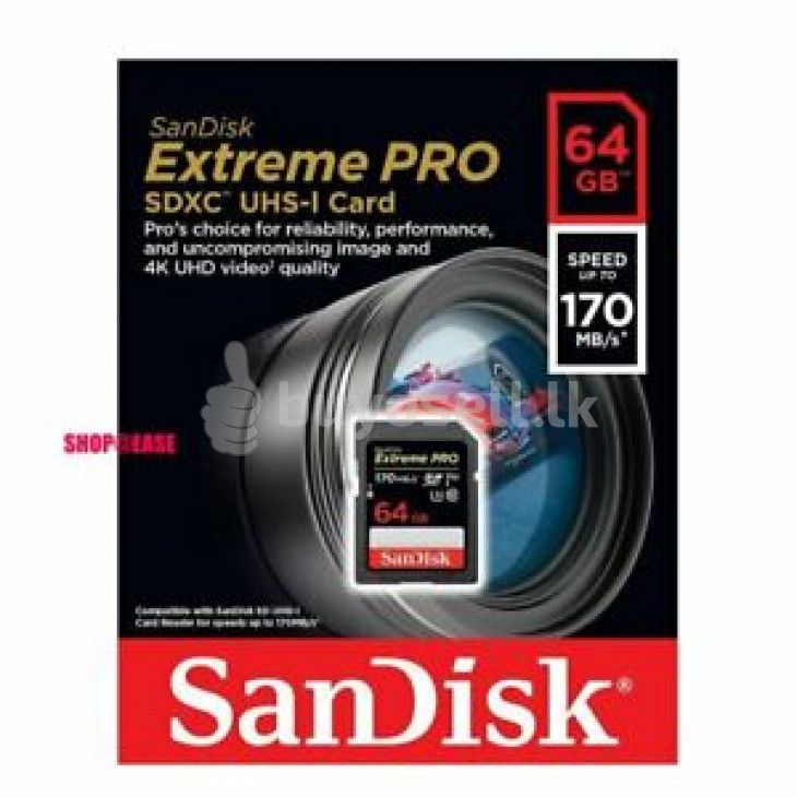 SanDisk 64 GB 170 mb Memory Crad For DSLR for sale in Colombo