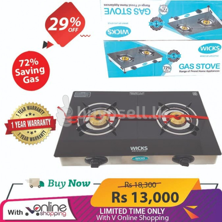 2 Burner Glass Top Gas Stove - 29% OFF WSI-0005 for sale in Colombo