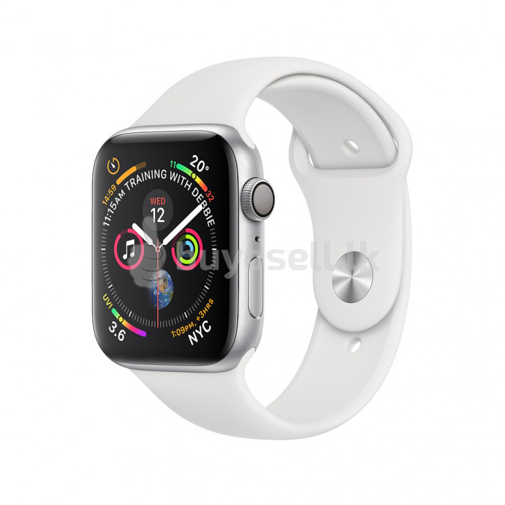 Apple Watch Series 4 44mm Silver Case + White Sport Band for sale in Colombo