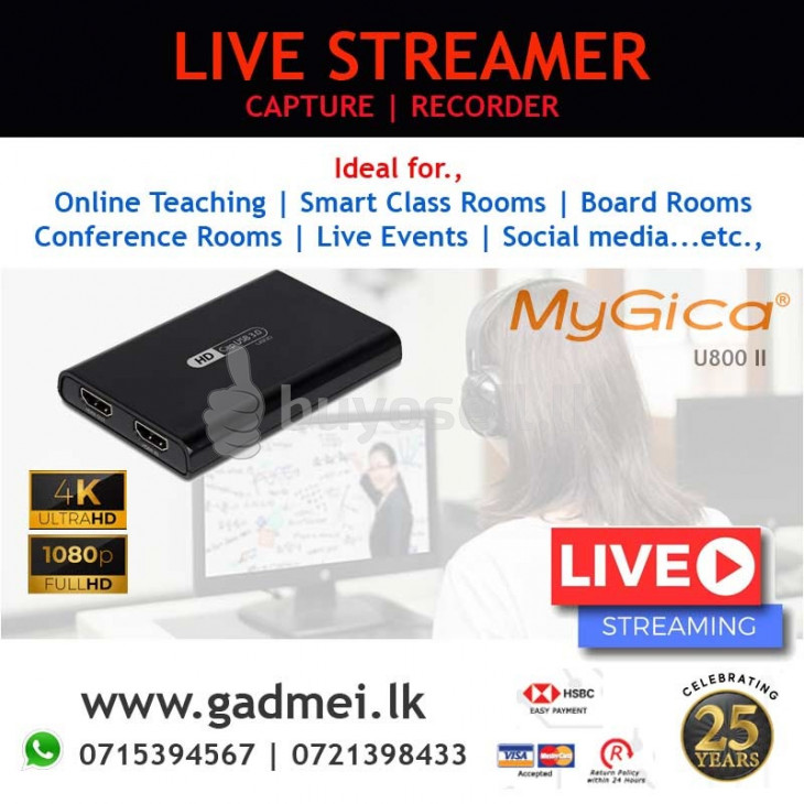 CAPTURE & LIVE STREAMER MYGICA U800 II HDMI WITH MICROPHONE INPUT for sale in Colombo