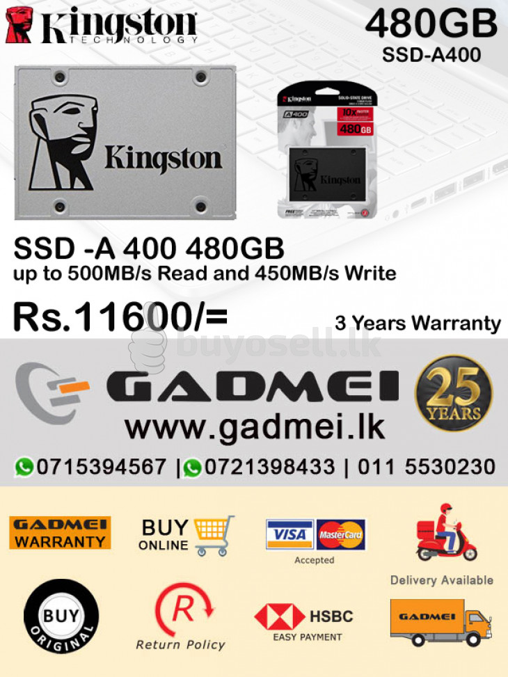 SSD KINGSTON A 400 480GB (3Y) for sale in Colombo