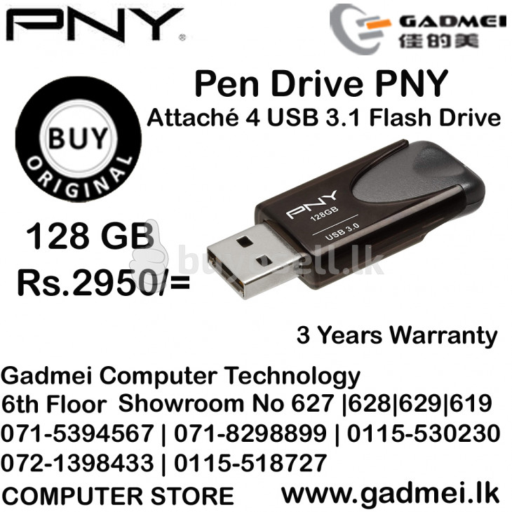 Pen Drive PNY Attaché 4 USB 3.1 Flash Drive 128GB (3y) for sale in Colombo