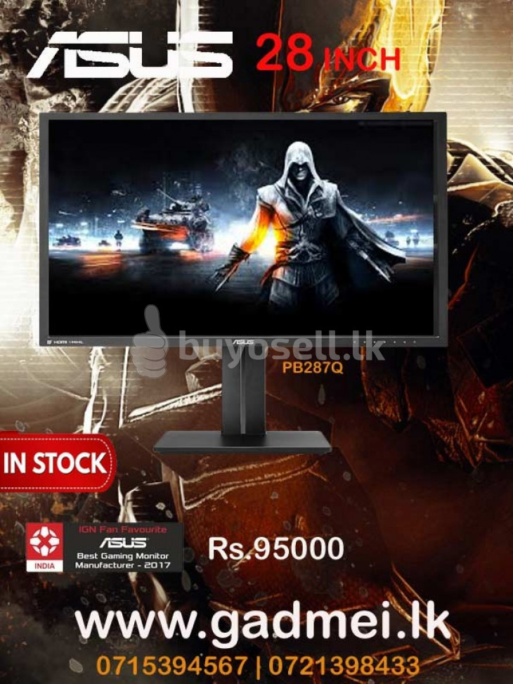 Monitor Asus 28" PB287Q LED|4K HD(3Y) for sale in Colombo