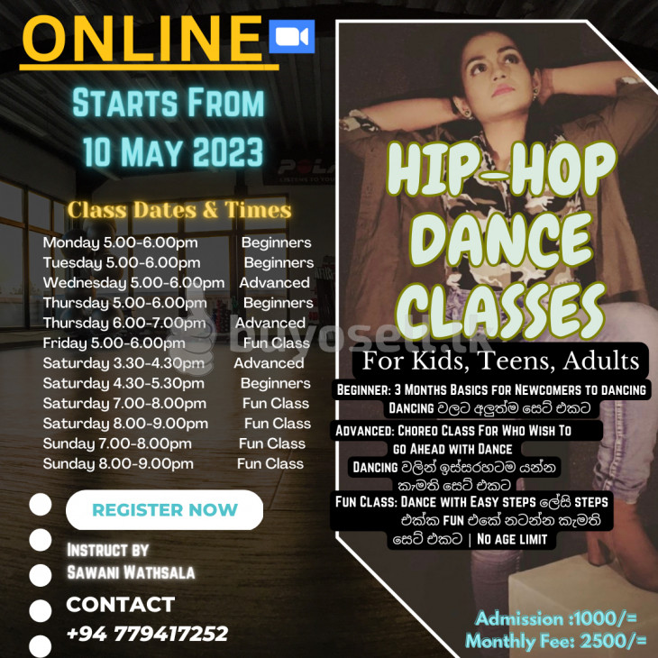 Online Hip-hop Dance Classes for sale in Colombo