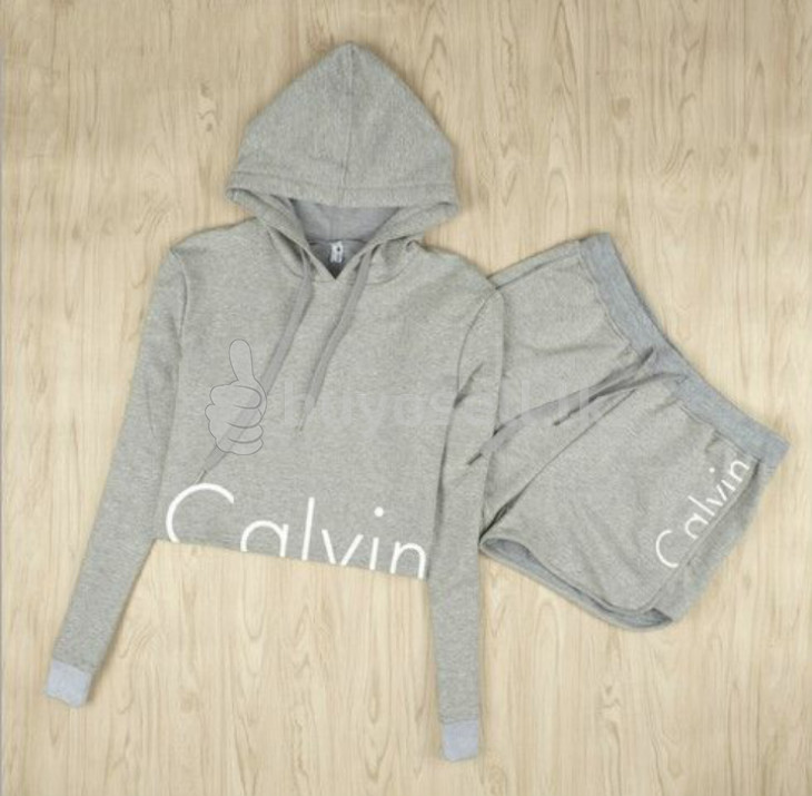 Clothing : Calvin Klein Women Fashion Crewneck Short Pants Pullover Sports Two  Piece Sets, Angoda