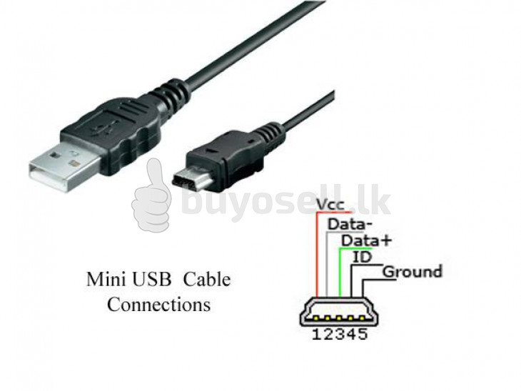 Charger Cable USB 2.0 - A-Male to Mini-B Cord for sale in Colombo