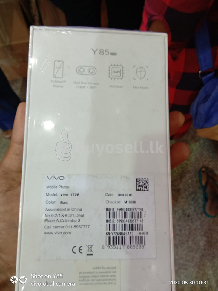 Vivo Y85 black 64gb (Used) for sale in Colombo