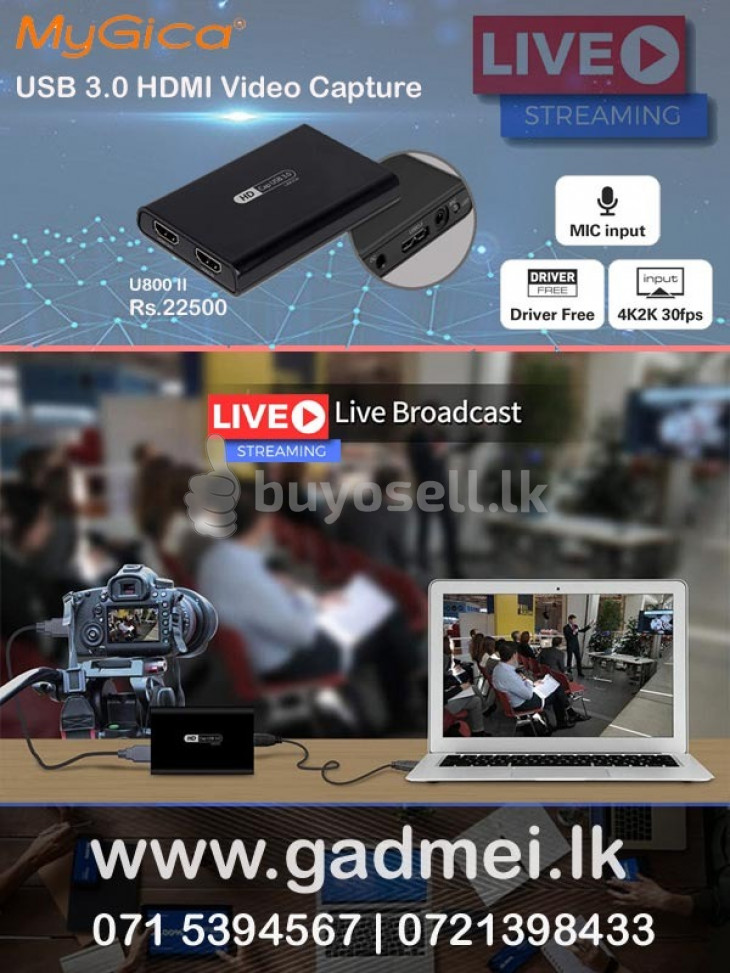 CAPTURE & LIVE STREAMER MYGICA U800 II HDMI WITH MICROPHONE INPUT for sale in Colombo