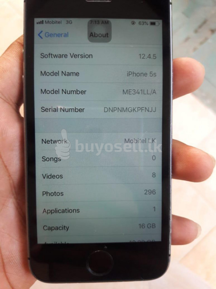 Apple iPhone 5S 16GB (Used) for sale in Colombo